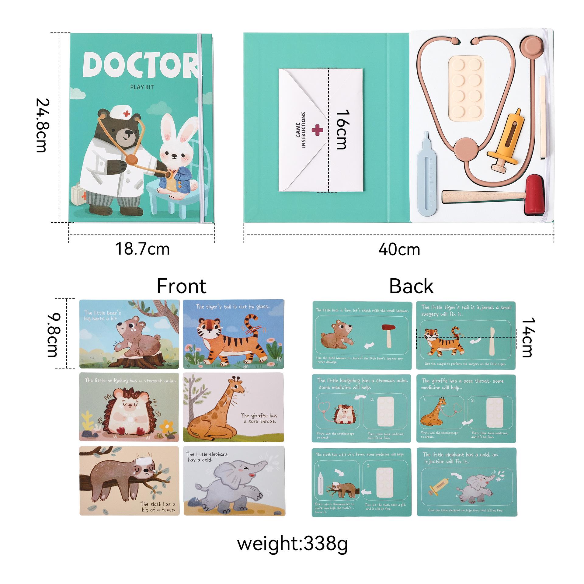 

Kids Doctor Role Play Set - Pretend Play with Stethoscope & Animal Clinic Tools