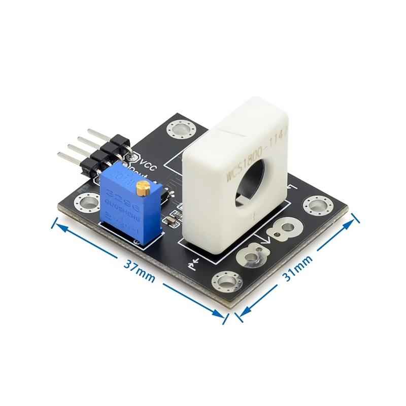 T35C WCS1800 3-5V Hall Current Sensor Adjustable DC100A 70A 35A Short over-Current Detector Protection Module