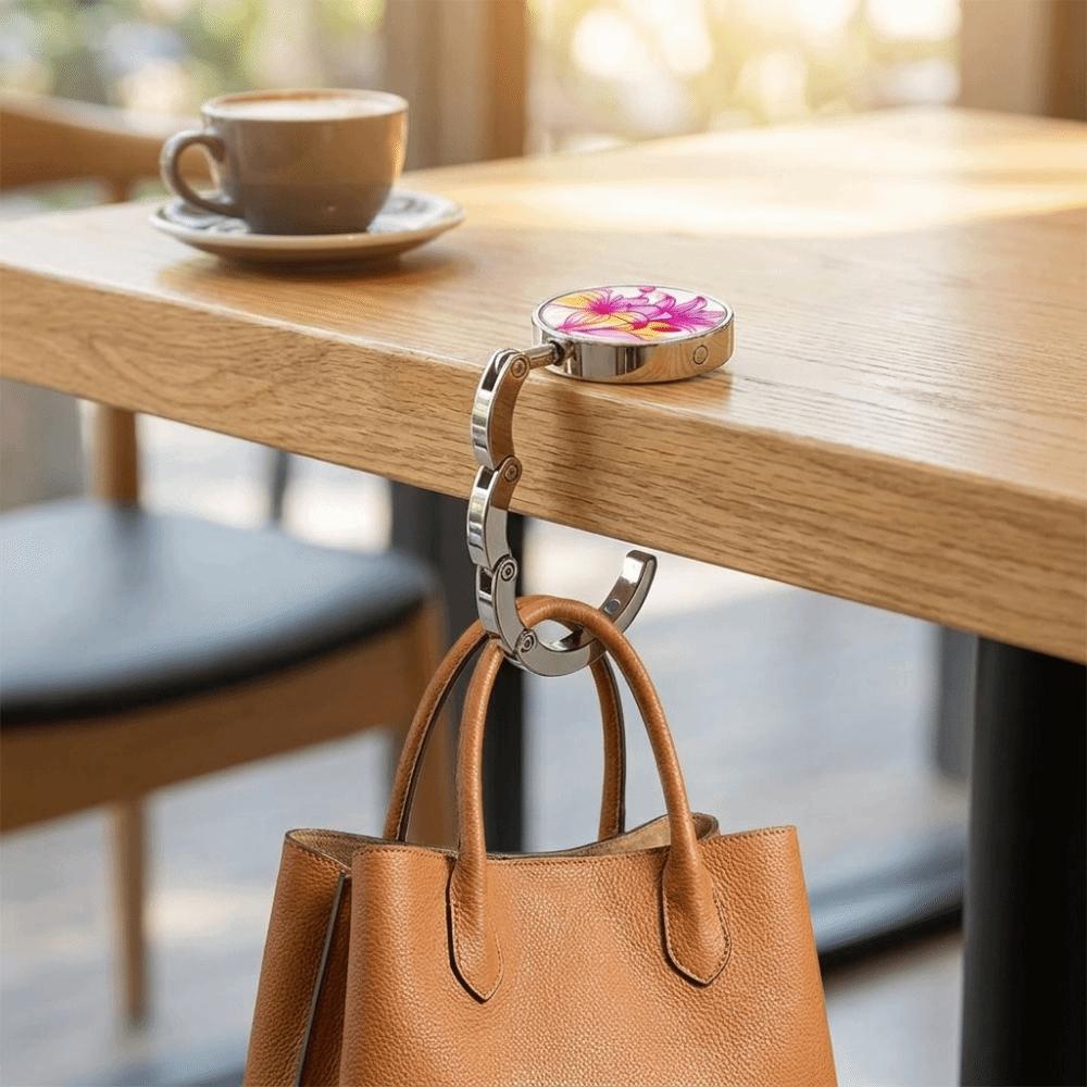 Porta borsa da tavolo portatile, gancio per borsa con motivo in marmo, design pieghevole, gancio per portamonete, uso da viaggio