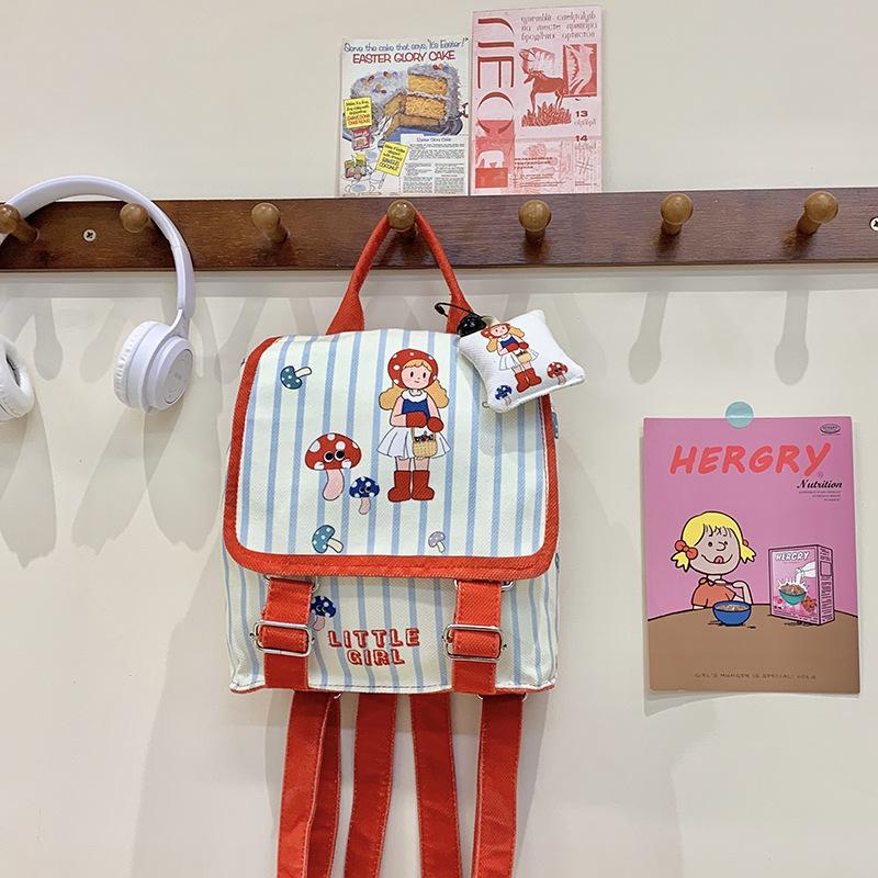 

Cartoon Boys And Girls Backpack Cute Kitten Kindergarten Baby Schoolbag Plaid Children S Backpack красный