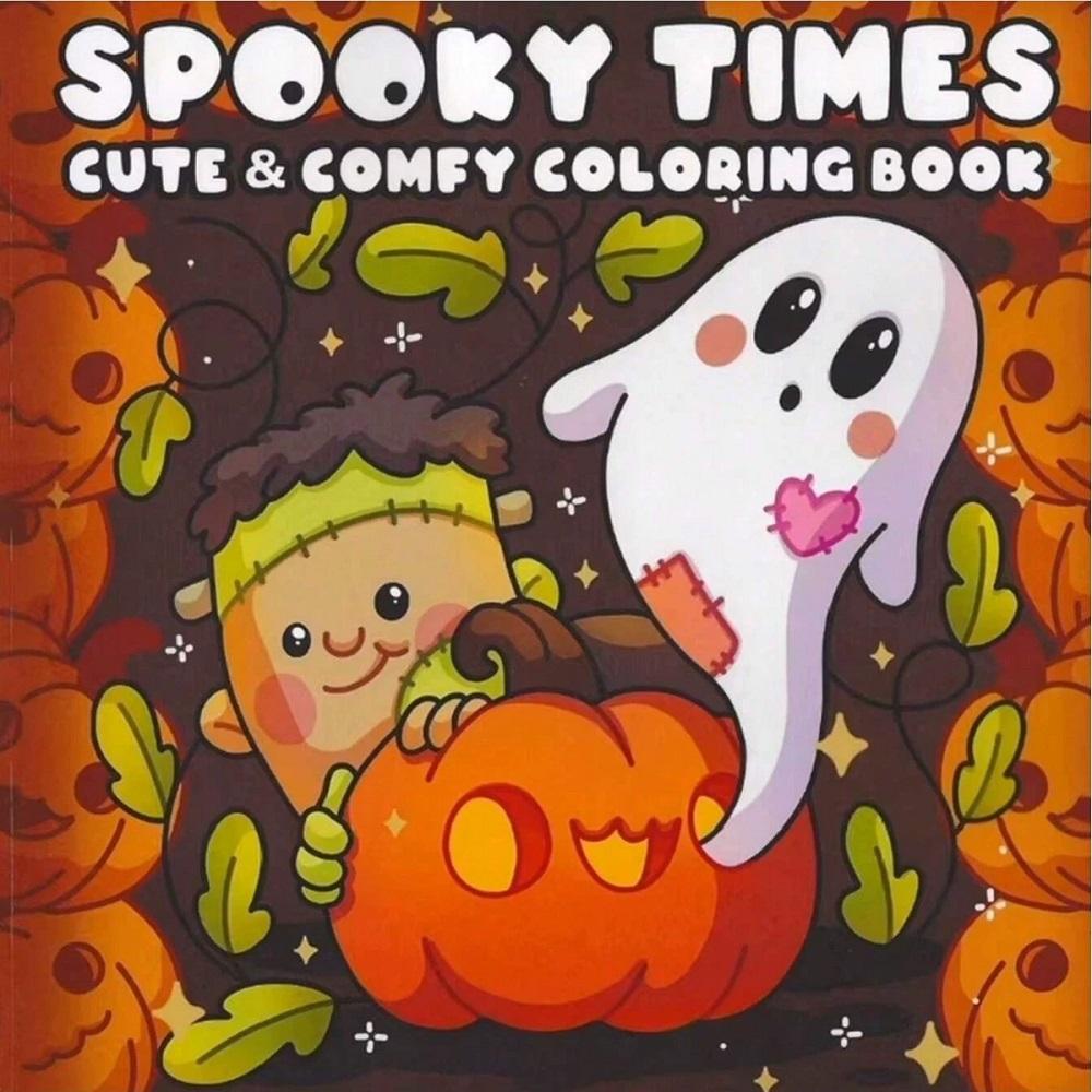 Halloween Adult Coloring Book - Spooky Times Stress Relief Drawing Book with Cute Designs, Perfect Gift for Birthday