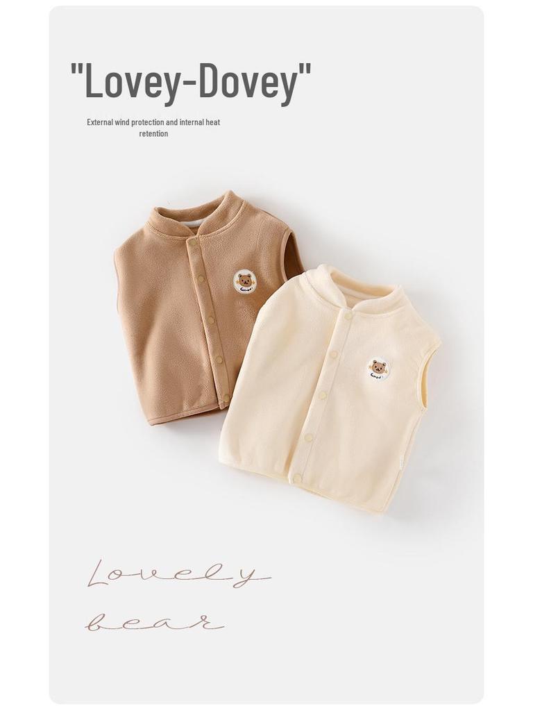 Gesteppte Samtweste für Babys und Kleinkinder - Ärmellose Jacke für Babyjungen und -mädchen (Herbst Winter)