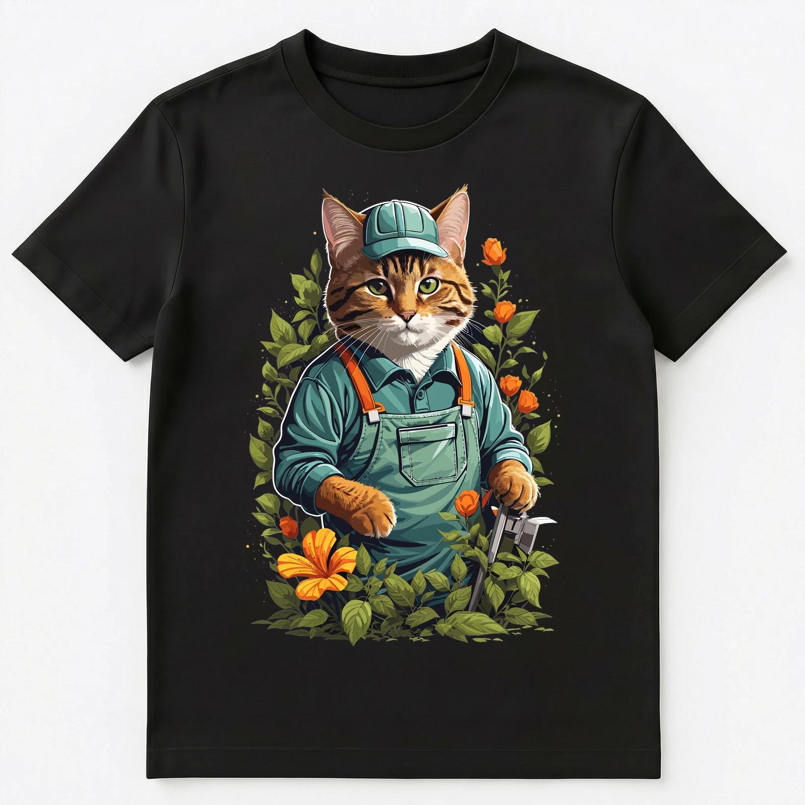 

Cute Gardening Cat Doing Gardening Graphic Unisex T-Shirt S