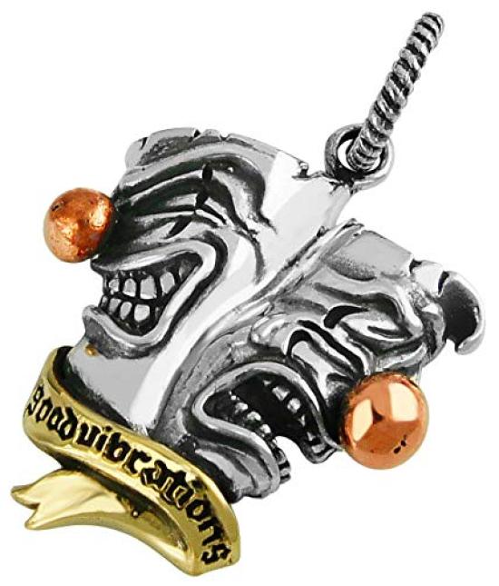 

[2PIECES] pe2189 [Brand Name Silver Accessories Pendant Top Men s Two-Face Tattoo Pendant Top Only Product]