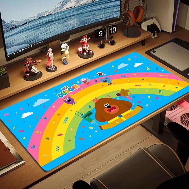 Duggee Rainbow Adventure Large Size Mouse Pad Large Gaming Table Cushion Nonslip Laptop Tablet Big Mousepad Xxl Mat Mini Pc Playmat With Lock Edge