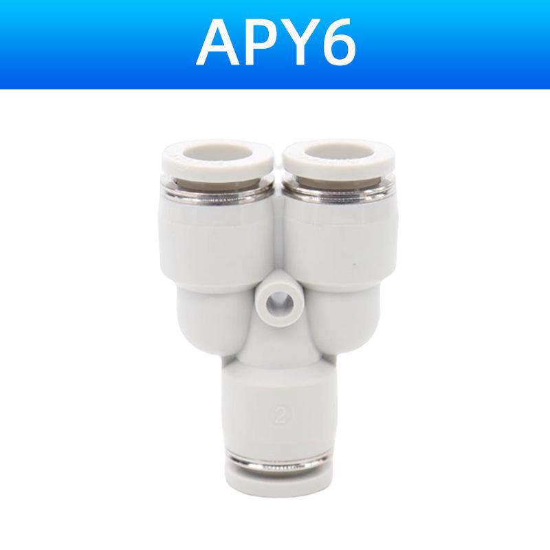 AirTAC Pneumatic Quick-Fit Tube Connectors: Y-Type & T-Type, APY/APE Sizes 4-16