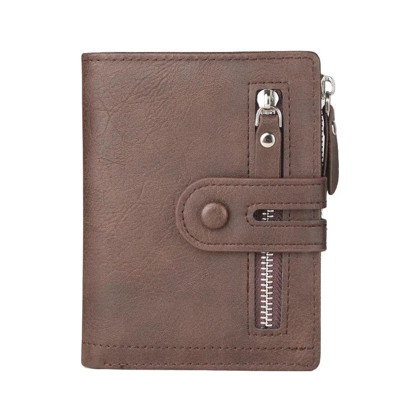 Men's Wallet Business Simple PU Leather Short Wallet With Multiple Card Slots Large Capacity Card Bag Coin Purse