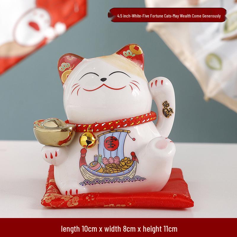 Creative Japanese Fortune Cat Ceramic Piggy Bank - Lucky Gift for Store Openings