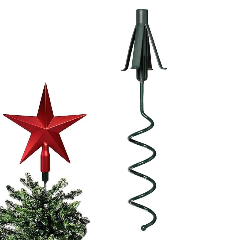 Christmas Tree Topper Stand Sturdy Spiral Holder Twist On Tree Topper Supporter Replacement for Home Indoor Outdoor Xmas Party