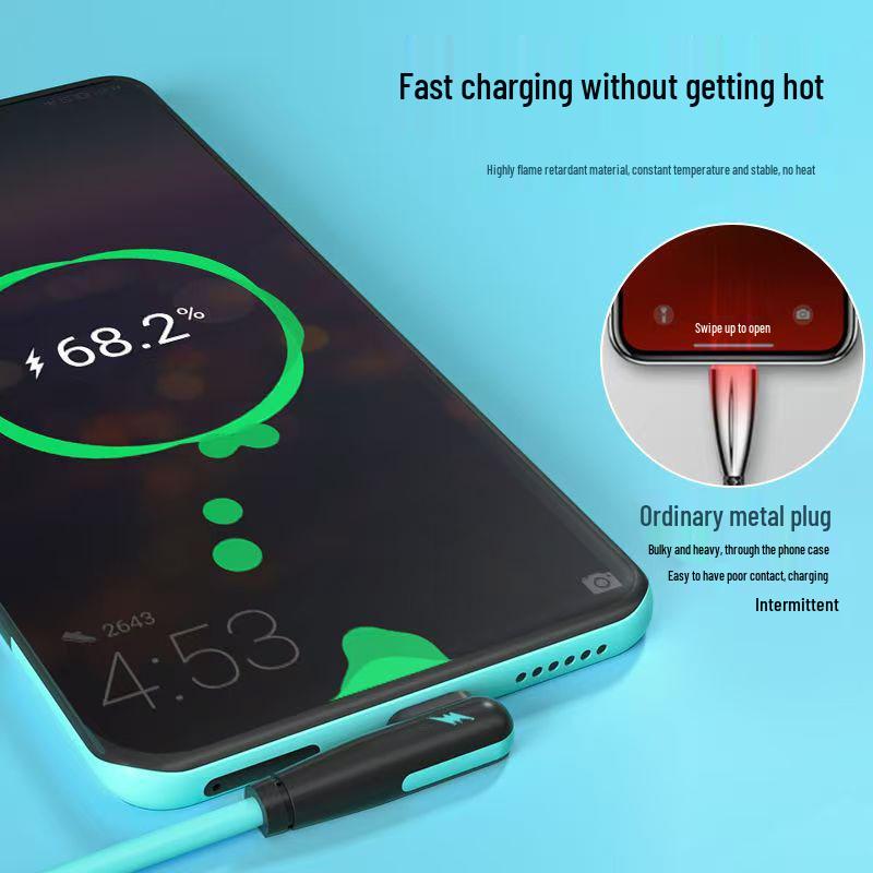 120W Fast Charging Elbow Data Cable for Android Devices - Compatible with Huawei, Vivo, Oppo, Meizu, and Redmi 6A