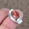 Red Snakeskin Genstone Handmade 925 Sterling Silver Jewelry Ring Size 8 KKG-517