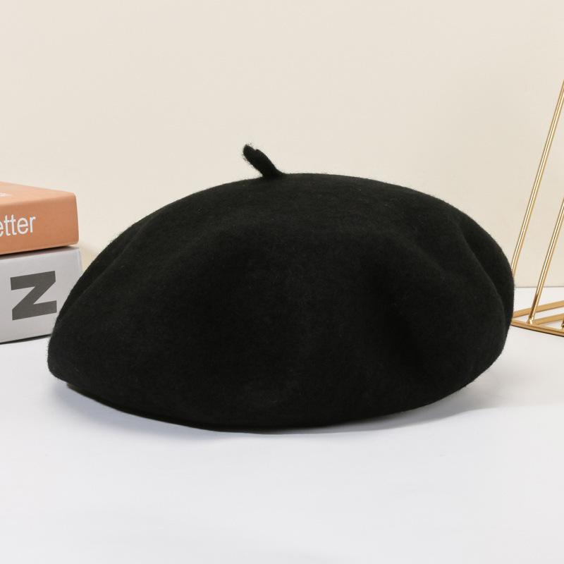 Beret Wool Knit Autumn Winter Vintage Womens Casual Outing Warm Comfortable