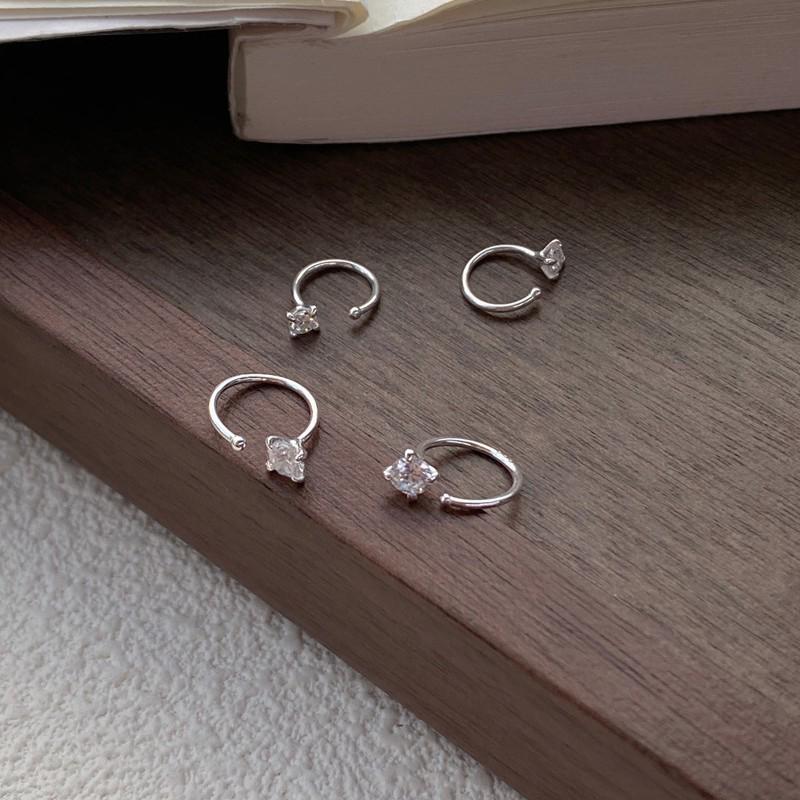 S999 Sterling Silver Zirconia Diamond Ear Hooks for Women – Elegant, Lightweight, High-End Ear Cartilage Studs with Sophisticated Design