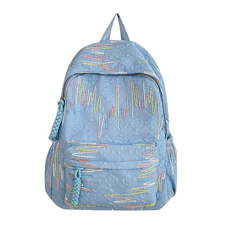 High-value Soft Girl Japanese-Style Cute Striped Backpack for Students, Large Capacity and Versatile.