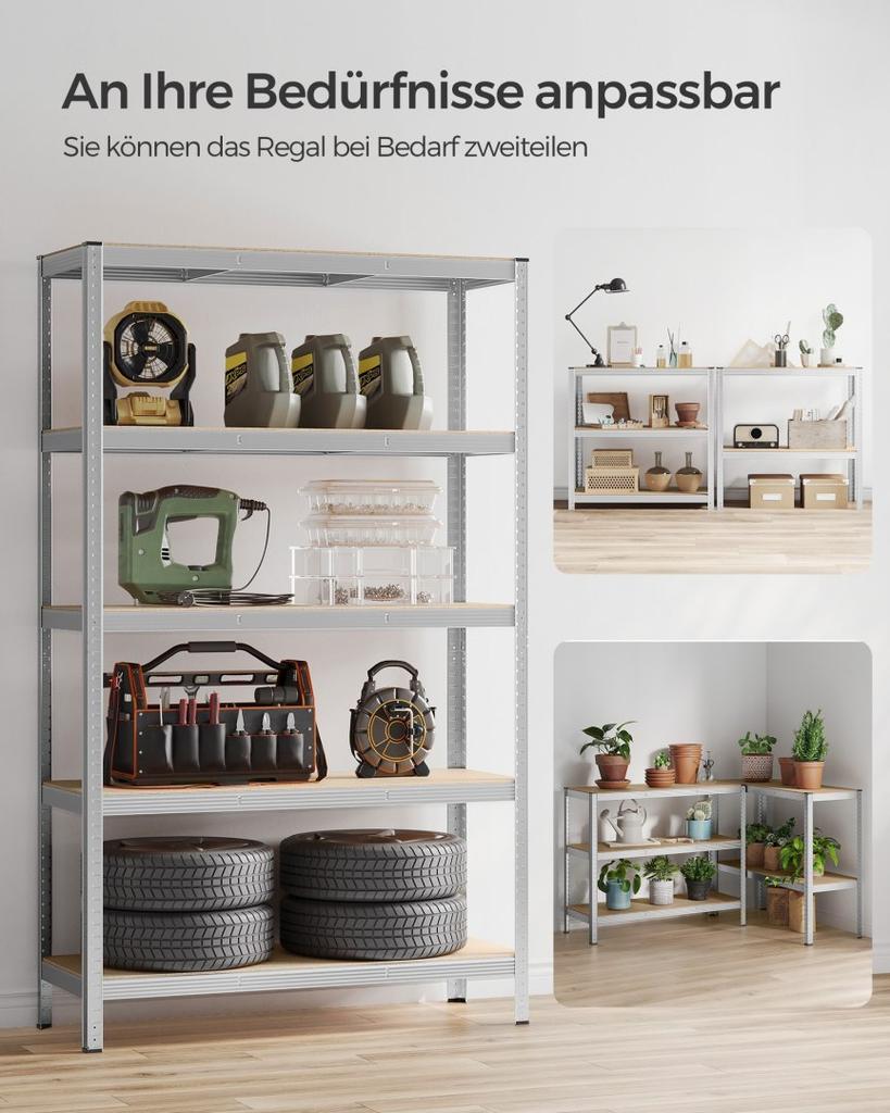 Étagère à 5 niveaux, étagère de rangement en acier, mo