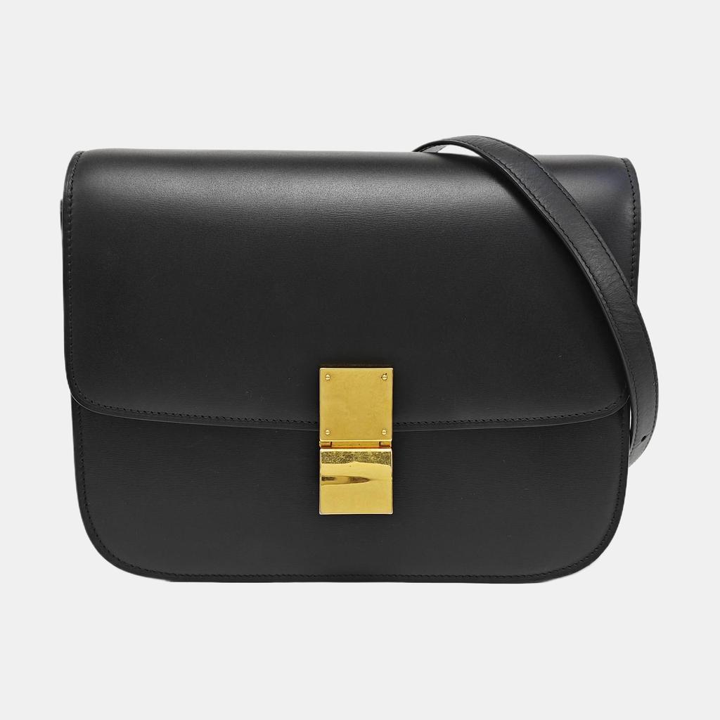 [Gebraucht] Klassische Box Polierte Goldene Schnalle Leder Tofu Tasche Umhängetasche Crossbody Tasche Mittel - Gut #1RJYFKA