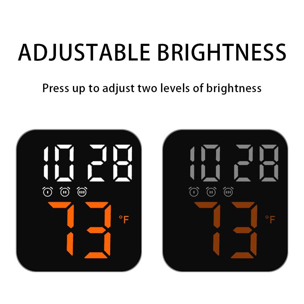 LED Digital Alarm Clock Electronic Digital Alarm Clock Screen Desktop Clock For Home Office Backlight Temperature Display