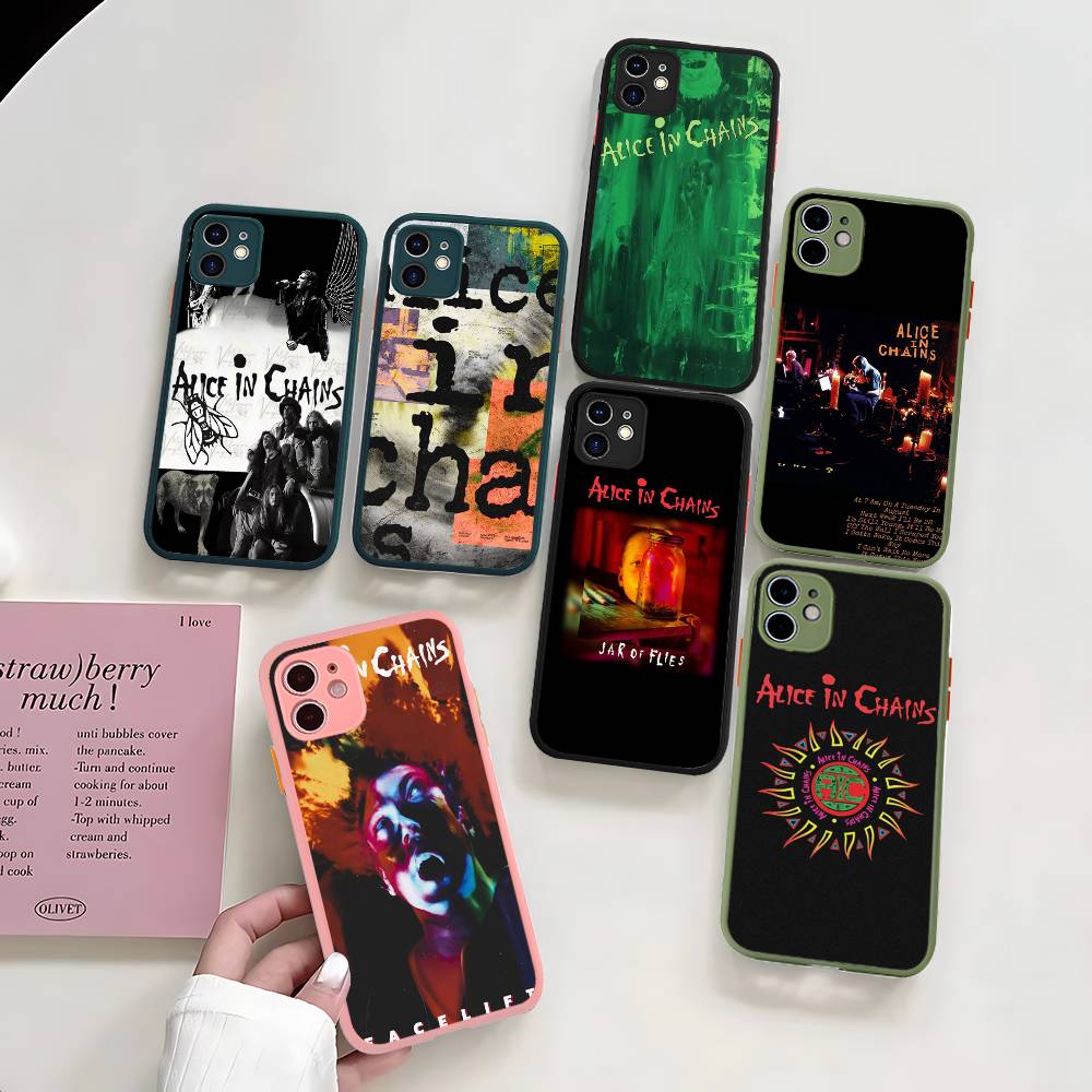 A-Alice I-In C-Chains Matte Transparent Phone Cover For iPhone Case 16 15 14 13 12 11 Pro Max X XS Max Plus