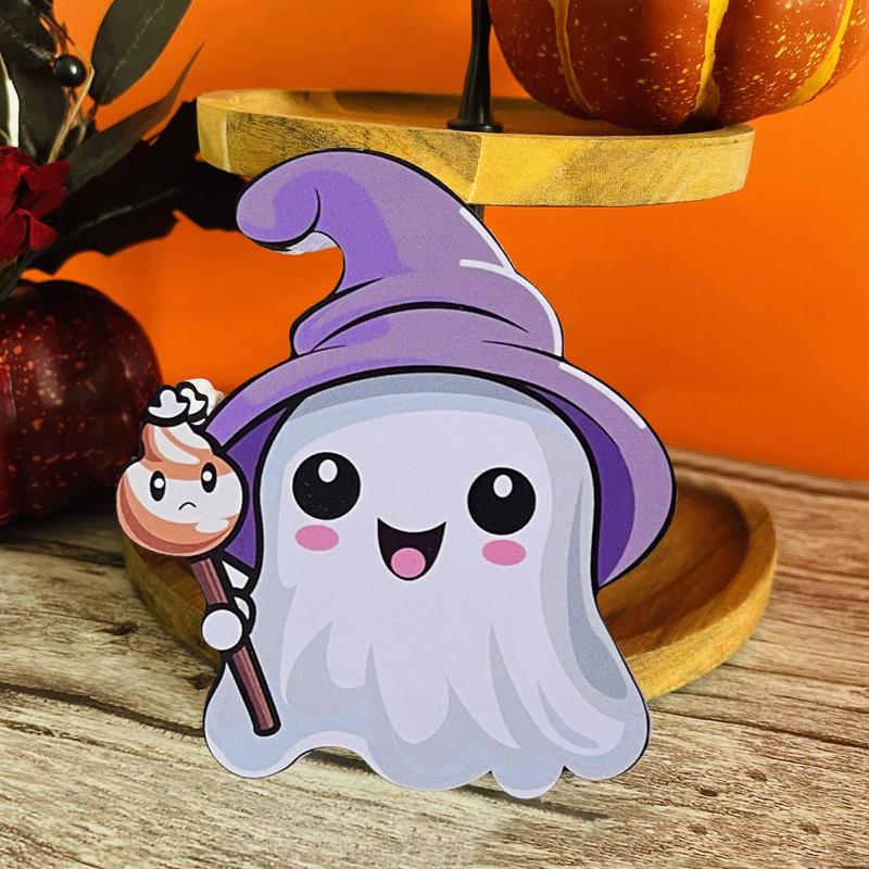 1PC Cute Halloween Ghost Shaped Cartoon Ghost Figurine Craft Toy Ghost Ornament Home Party Creative Decoration