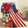 Vibrant Patriotic Cardinal Garden Blanket Soft Throw Blanket for Home Bedroom Bed Sofa Picnic Travel Office Cover Blanket Gift