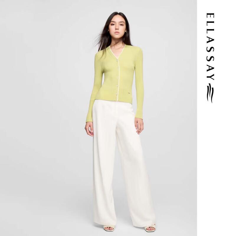 ELLASSAY Women's Stylish V-Neck Knit Sweater