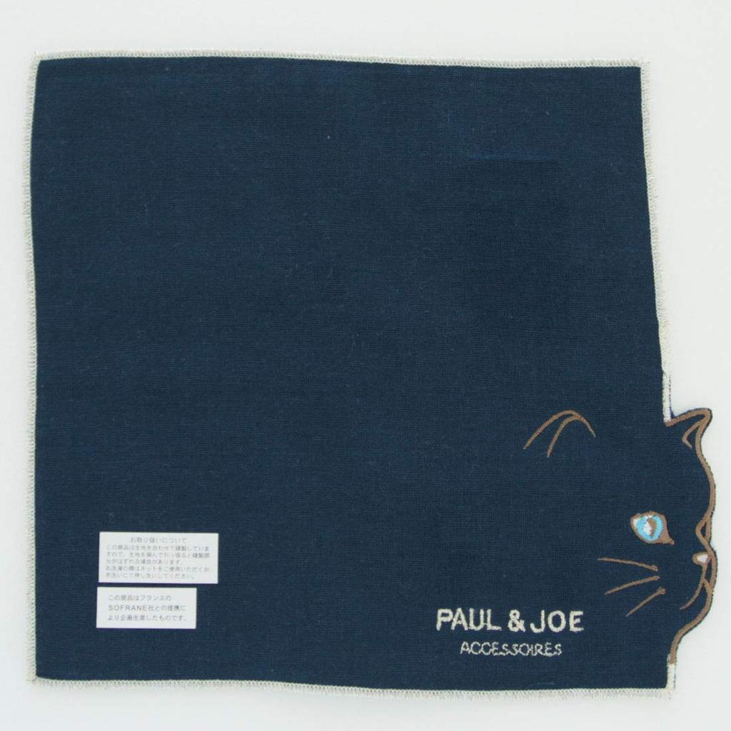 Paul Joe Mini Gauze Handkerchief Cat Print Paul Joe Accessory & Women's (Navy) [100% Cotton] 20cm, & 107082-0502-62