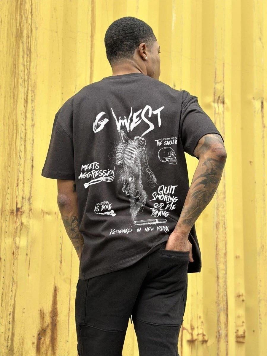 G West Oversized Smoke Skeleton Tee 4XL
