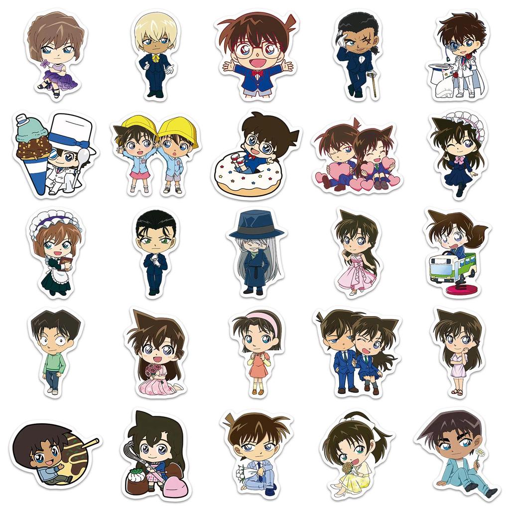 50 Detective Conan Anime Stickers for Notebooks, Luggage, Headphones