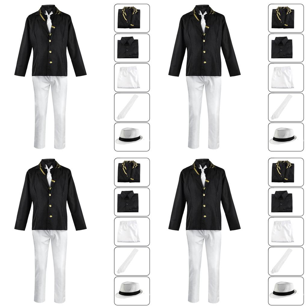 Demon Slayer Kibutsuji Muzan Halloween Kostüm Anzug mit Krawatte Hut