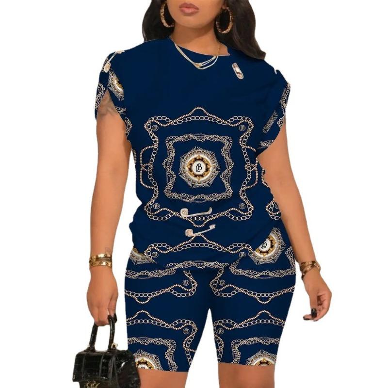 YYFS Pantaloni da donna alla moda casual, estivi e primaverili, a maniche corte, con scollo a V