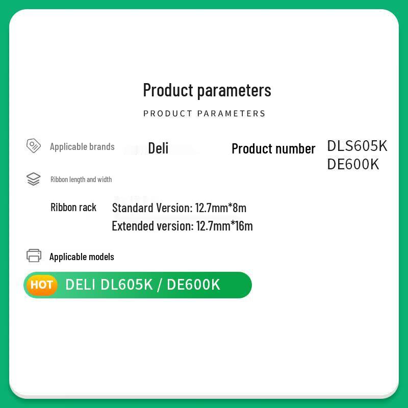 Deli DLS605K DE600K Compatible Dot Matrix Printer Ribbon