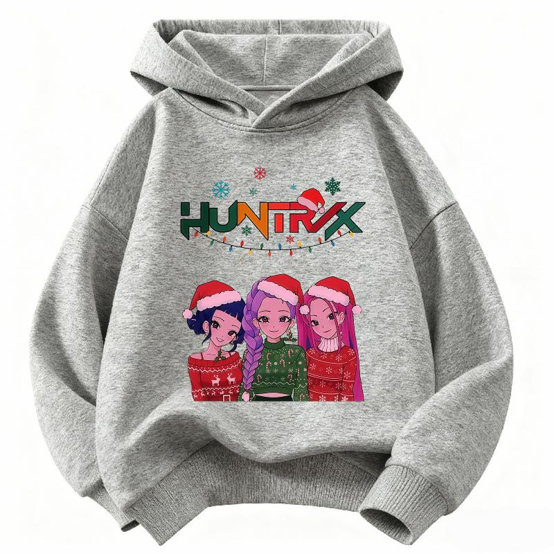 Popular K-pop Devil Hunter Children's Hoodie Christmas Outfit for Boy and Girl Autumnand Winter Warm Children's Hooded Sweatshirt