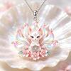 1Pcs Retro Moon Fox Pendant Necklace Thin Cable Chain Elegant Chinese Style Hanfu Accessories Jewelry Gift