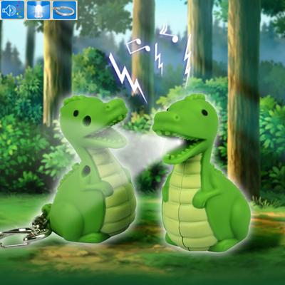 Kreativer LED-Licht-Sound, süßer Dinosaurier-Schlüsselanhänger, Anhänger, Dekor, Schlüsselanhänger, Ornament