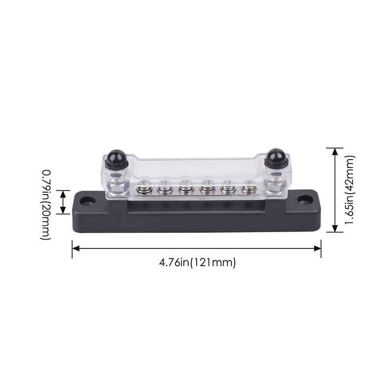 1/2Pcs Bus Bar Battery Power Distribution Block 12V M6 Stud Positive Negative Bus Bar For Truck Boat Car Camper