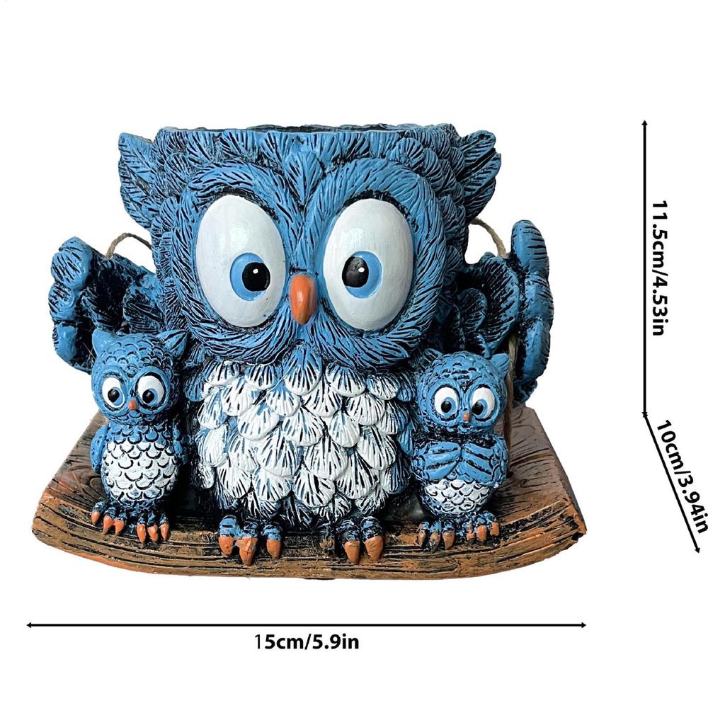 Plant Pots Cute Owl Resin Flowerpot Wall Planter for Indoor Plants for Home Kitchen Window Outdoor Garden Patio Orchid Fern