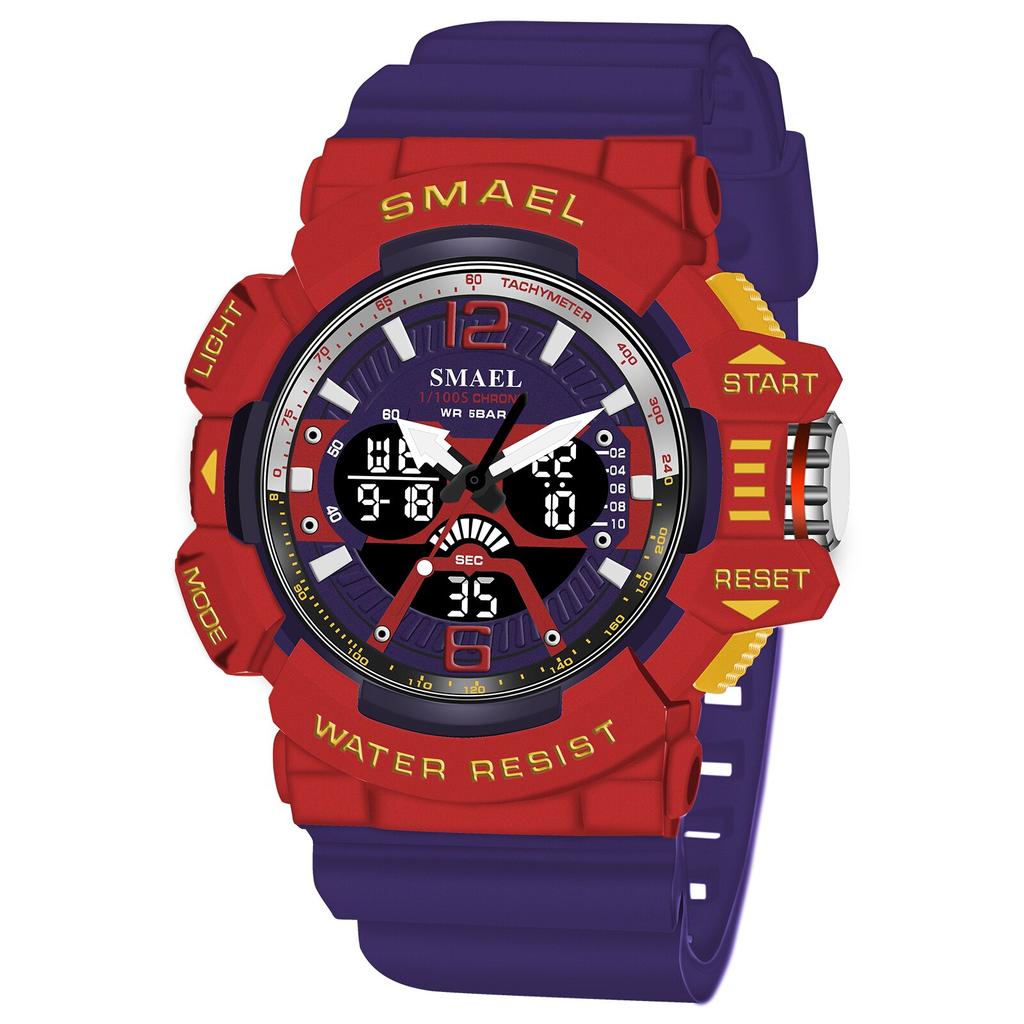 SMAEL Sportovní hodinky Pánské 50M Vodotěsné náramkové hodinky Dual Time Display Multifunkční Sportovní hodiny 8065 Pánské hodinky Digital