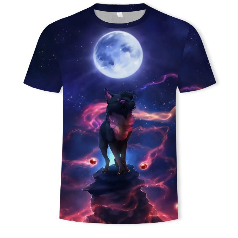 Men's 3D Printed T-Shirt Animal Pattern Printing Short Sleeve O-Neck Pullover Casual Top