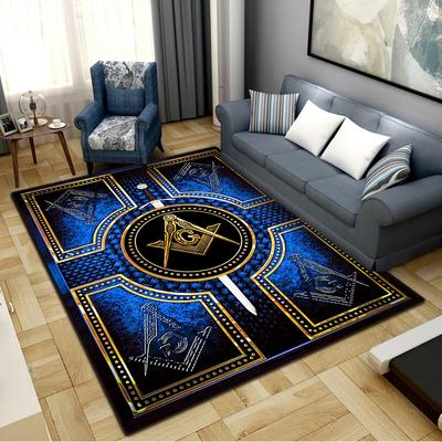 Masonic Freemason Carpet Rug for Living Room Bedroom Home Sofa Decoration,Kids Play Non-slip Floor Mat