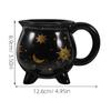 Kubek Kociołek 350ml Czarny Ceramiczny Kubek Wiedźmy, Uroczy Kubek z Motywem Eliksiru Czarodziejki, Idealny na Święta Bożego Narodzenia, Święto Dziękczynienia, Imprezę