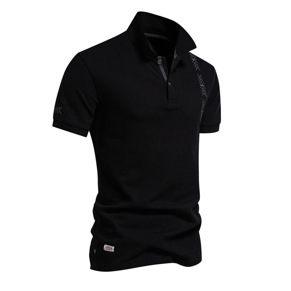 Men’s Polo Shirts Cotton Short Sleeves Lapel Collar Embroidery Casual T-shirts Daily Comfy Menswear Summer Slim Fit Tops