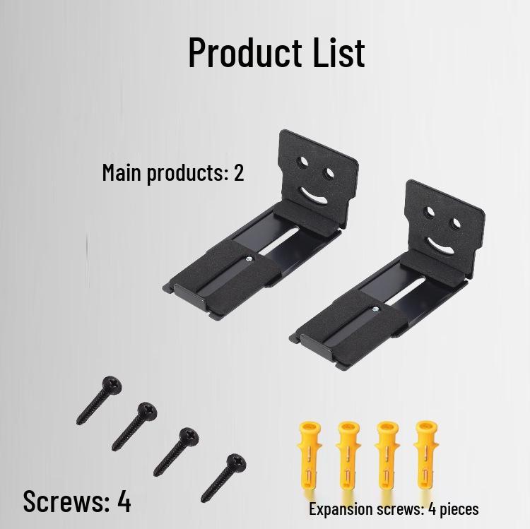 Carbon Steel Soundbar Wall Mount Shelf for TV and Monitor Speakers