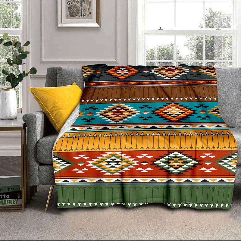 Coperta con motivo nativo americano Coperta in flanella per letto, divano, Campeggio, Escursionismo, Essenziali per picnic, regalo per la famiglia Regali per fan
