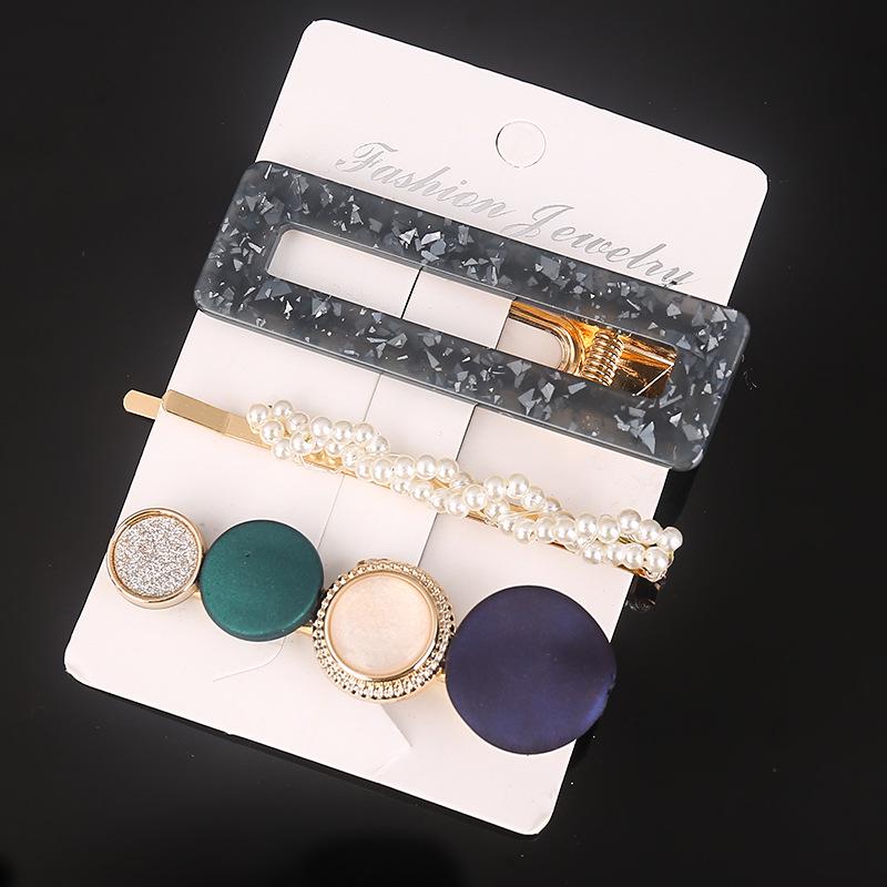 "Vintage Perlen Haarnadel Set: Europäischer & Amerikanischer Retro-Kristallschmuck"