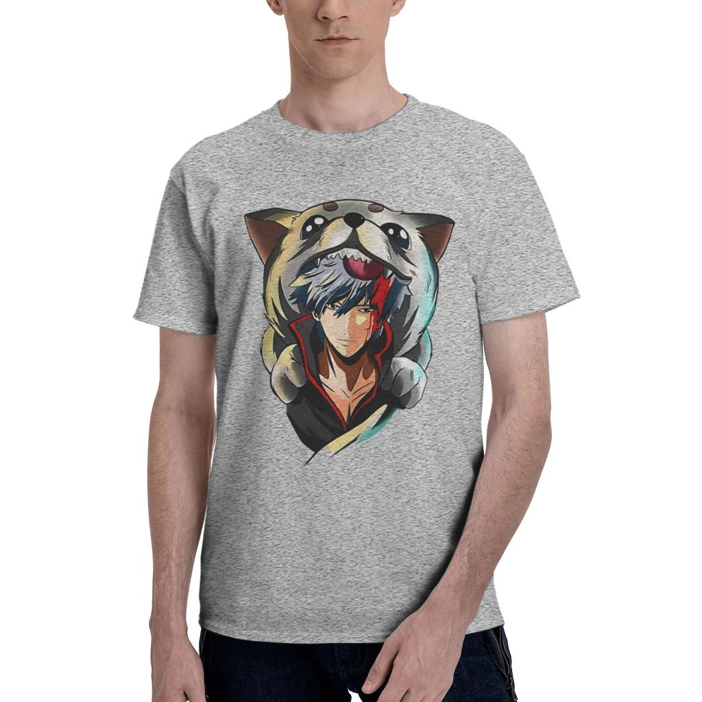 Gintama Men T Shirts Gintama Funny Tees Short Sleeve Crewneck 100 Cotton New Arrival Tops TShirt