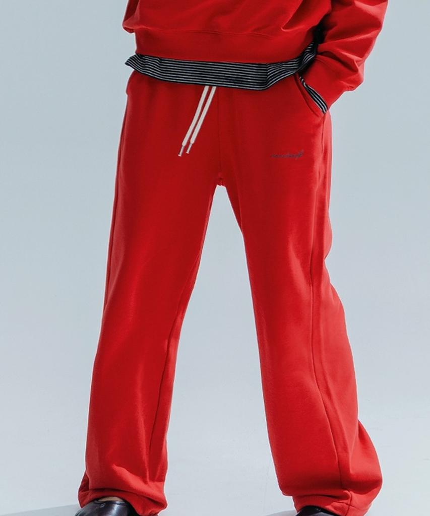 ANNEHEARTS Wide String 2Ways Sweatpants_Red