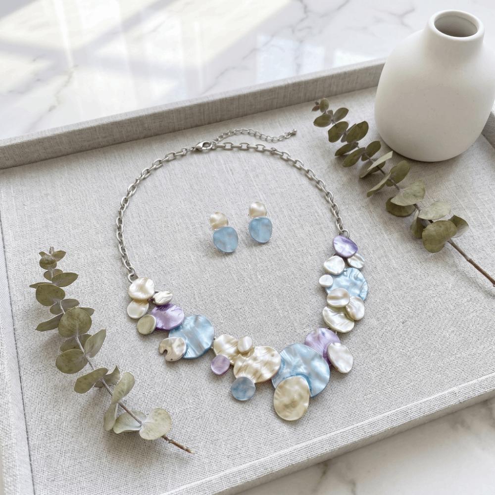 3 pcs/set Lightweight Necklace Earrings Set Zinc Zinc Zinc Alloy Bohemian Choker Vacation