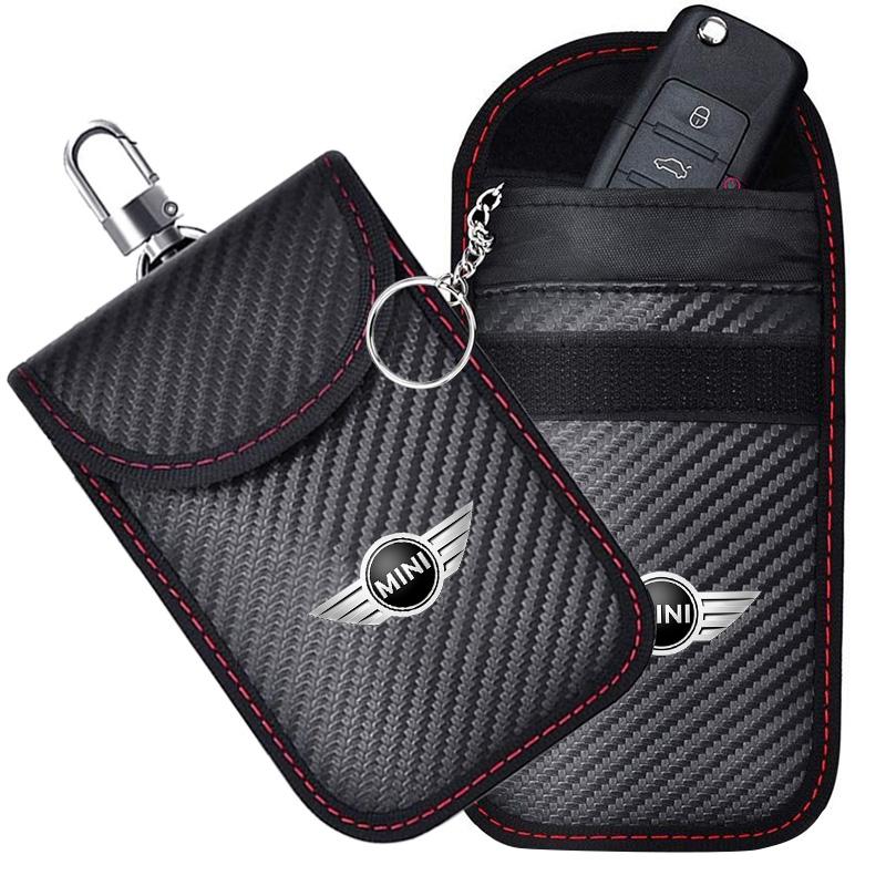 Car Key Case Signal Blocker Bag RFID Shielding Pocketor Key Bag For BMW Mini Cooper R50 R53 R55 R56 R60 R61 F54 F55 F56 Sticker ycahd11