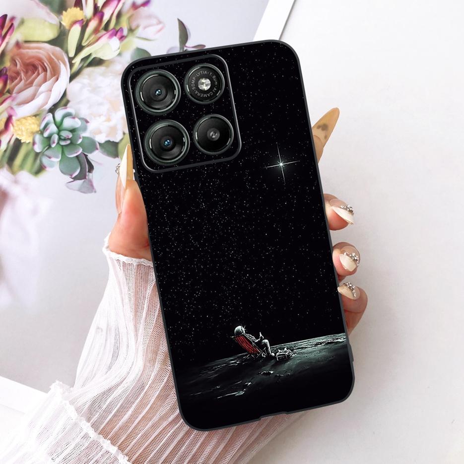 For Motorola Moto G57 Power Case XT2537-5 Cute Cat Flowers Painted Cover Soft TPU Phone Cases For Moto G67 Power G57Power Fundas