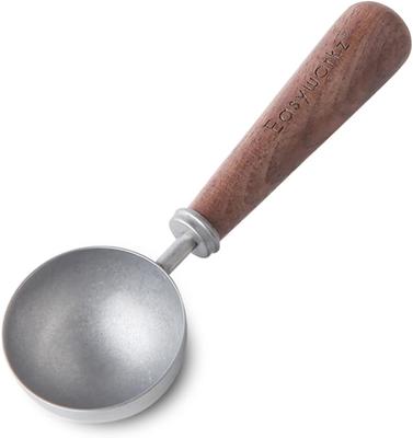 Easyworkz Cucchiaio dosatore per caffè in acciaio inossidabile retrò 10g Manico in legno di noce nero [Vintage]